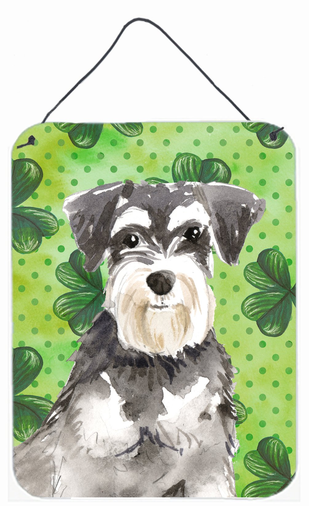 Shamrocks Schnauzer #2 Wall or Door Hanging Prints CK1796DS1216 by Caroline&#39;s Treasures