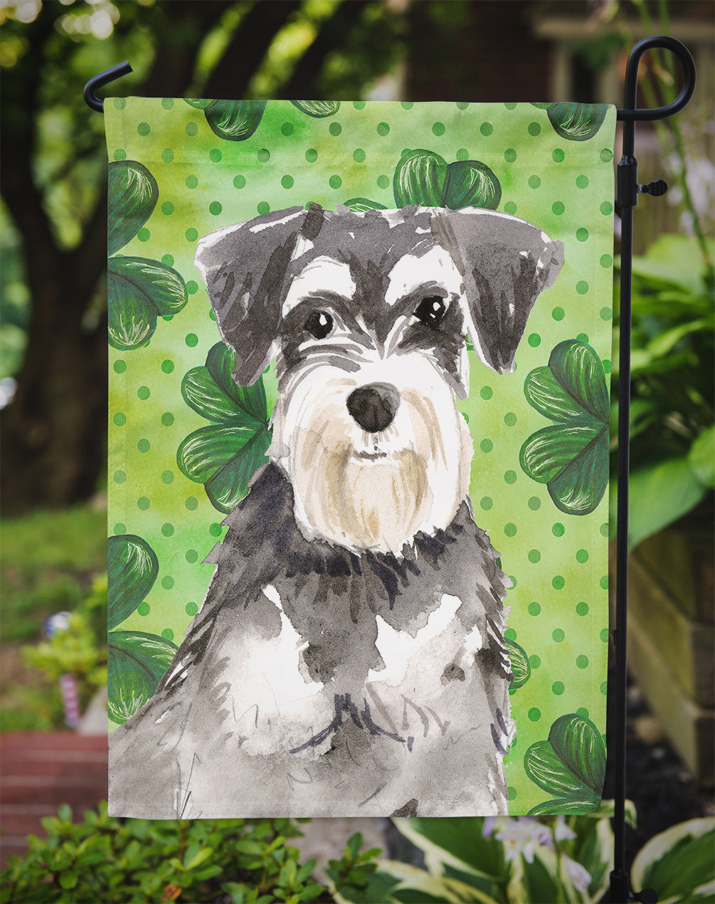 Shamrocks Schnauzer #2 Flag Garden Size CK1796GF  the-store.com.