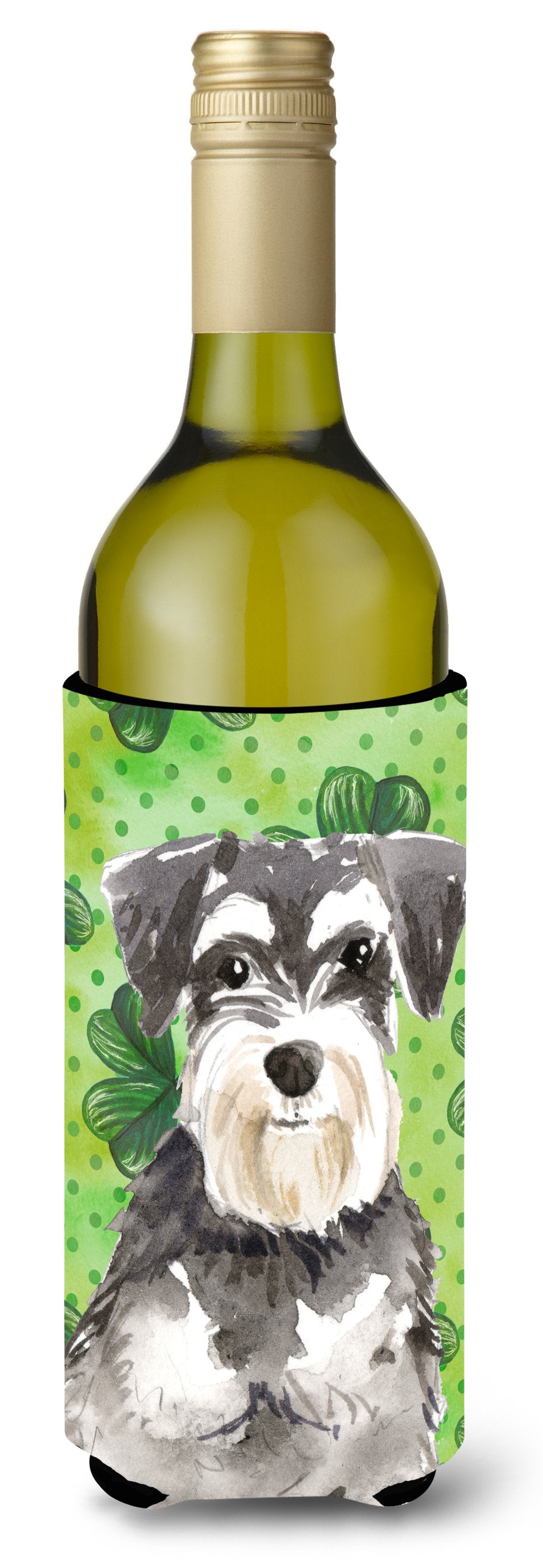 Shamrocks Schnauzer #2 Wine Bottle Beverge Insulator Hugger CK1796LITERK by Caroline's Treasures