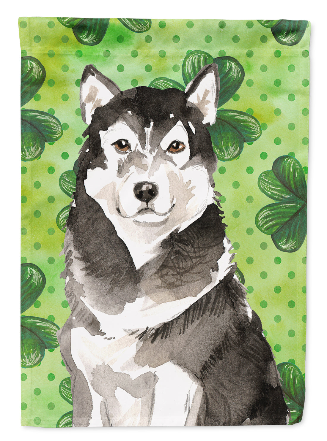 Shamrocks Alaskan Malamute Flag Canvas House Size CK1798CHF  the-store.com.