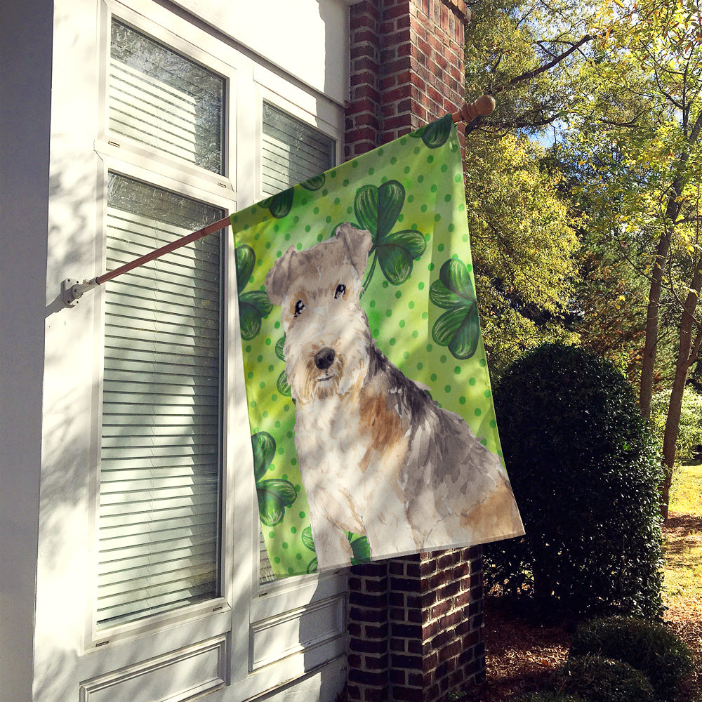 Shamrocks Lakeland Terrier Flag Canvas House Size CK1799CHF  the-store.com.