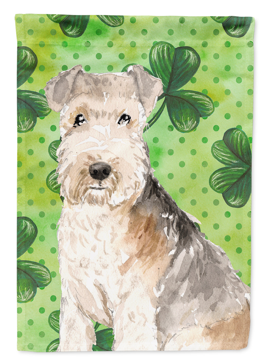 Shamrocks Lakeland Terrier Flag Canvas House Size CK1799CHF  the-store.com.