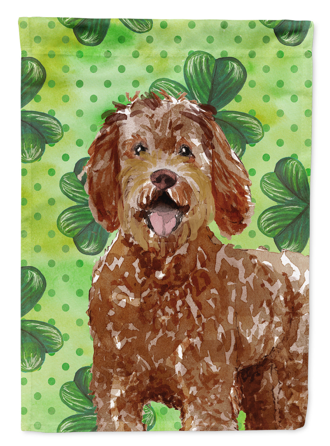 Shamrocks Labradoodle Flag Canvas House Size CK1800CHF  the-store.com.