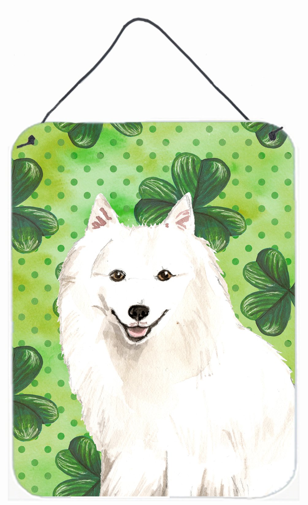 Shamrocks Japanese Spitz Wall or Door Hanging Prints CK1801DS1216 by Caroline&#39;s Treasures