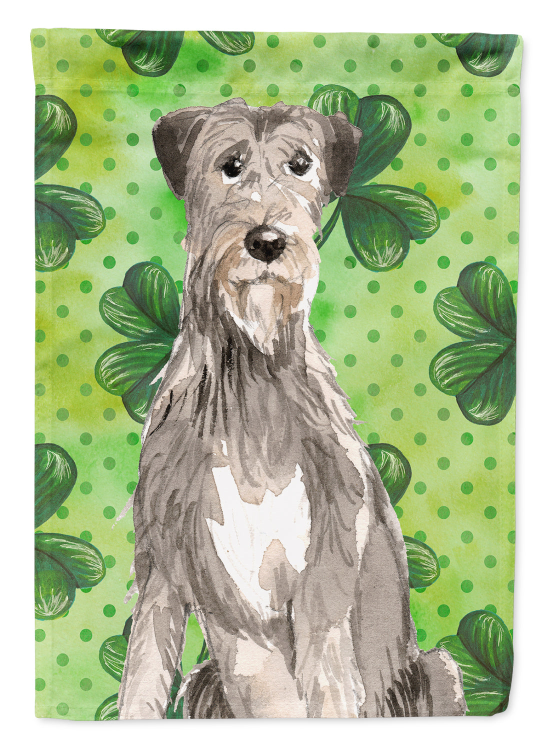 Shamrocks Irish Wolfhound Flag Canvas House Size CK1802CHF  the-store.com.