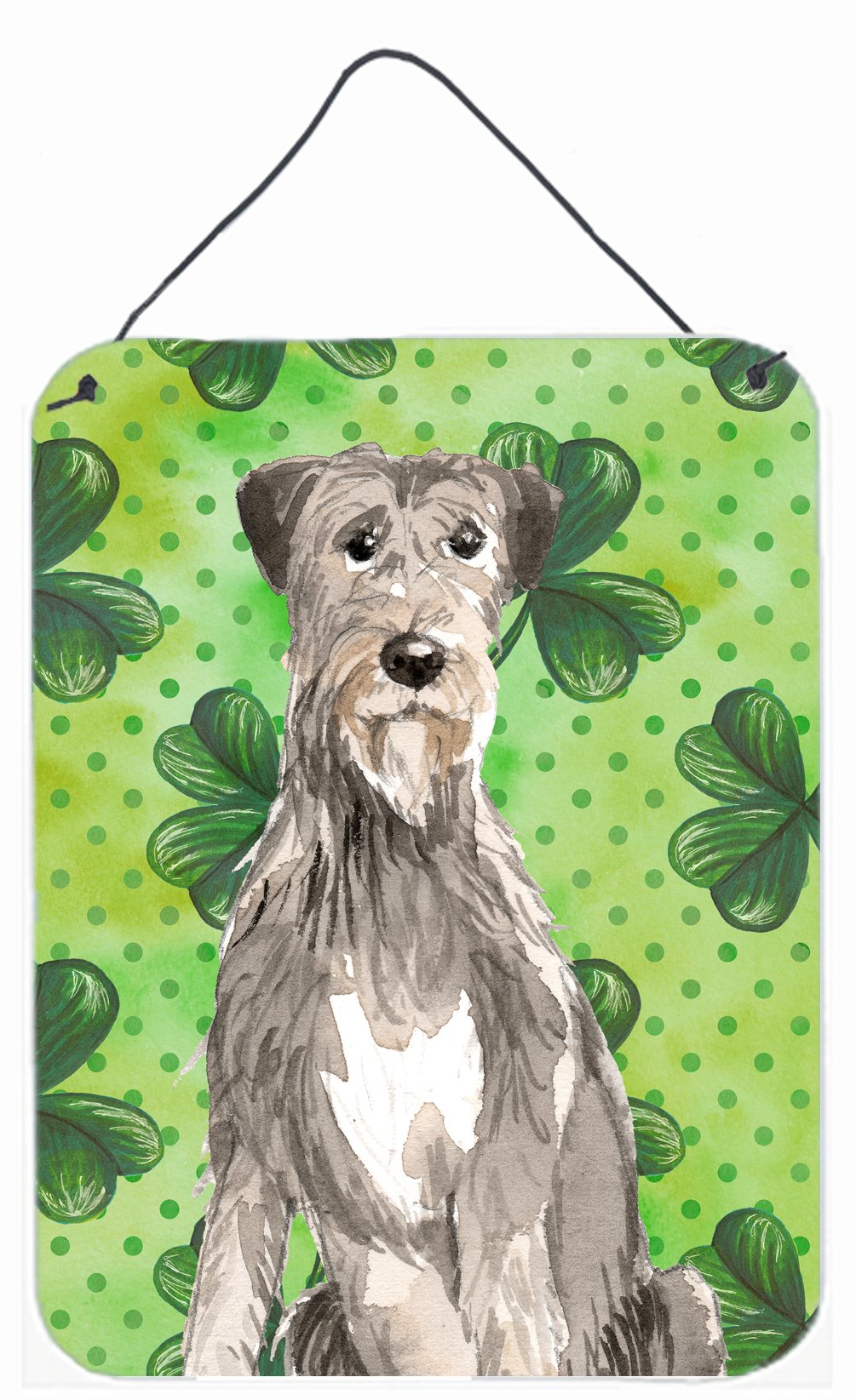 Shamrocks Irish Wolfhound Wall or Door Hanging Prints CK1802DS1216 by Caroline's Treasures