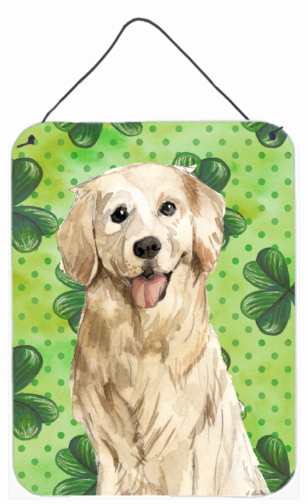 Shamrocks Golden Retriever Wall or Door Hanging Prints CK1804DS1216 by Caroline&#39;s Treasures