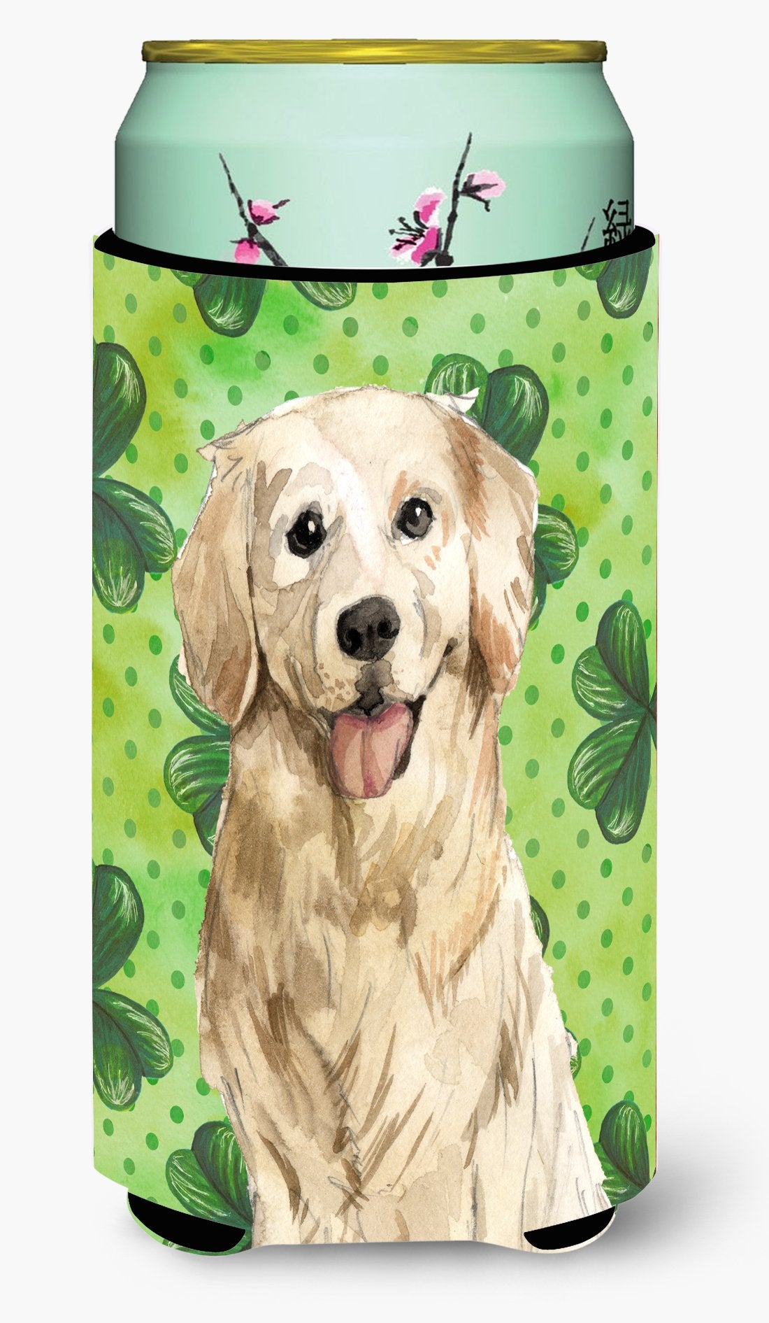 Shamrocks Golden Retriever Tall Boy Beverage Insulator Hugger CK1804TBC by Caroline's Treasures