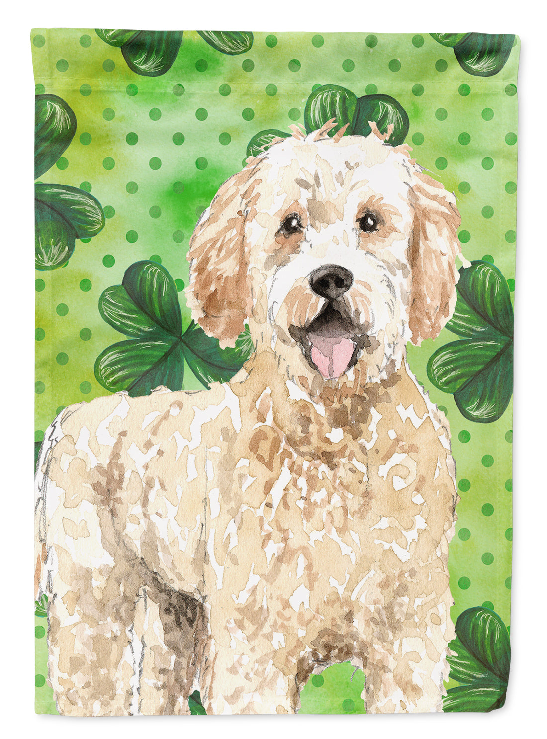 Shamrocks Goldendoodle Flag Canvas House Size CK1805CHF  the-store.com.