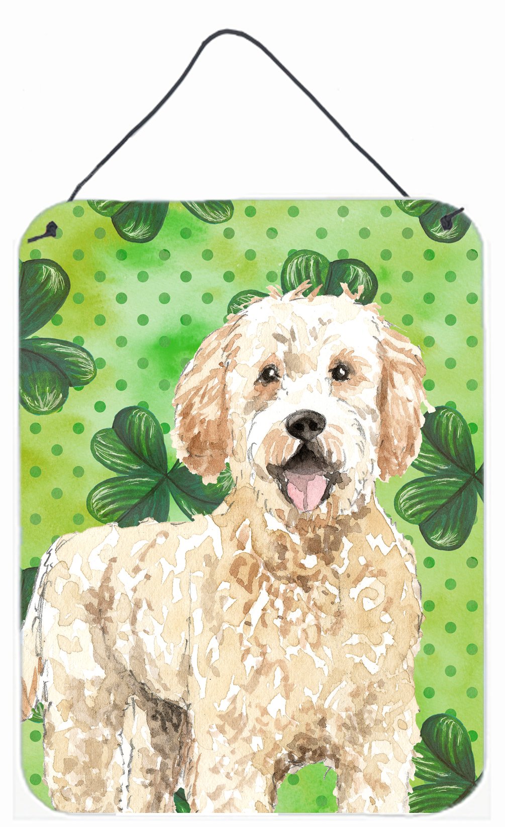 Shamrocks Goldendoodle Wall or Door Hanging Prints CK1805DS1216 by Caroline's Treasures