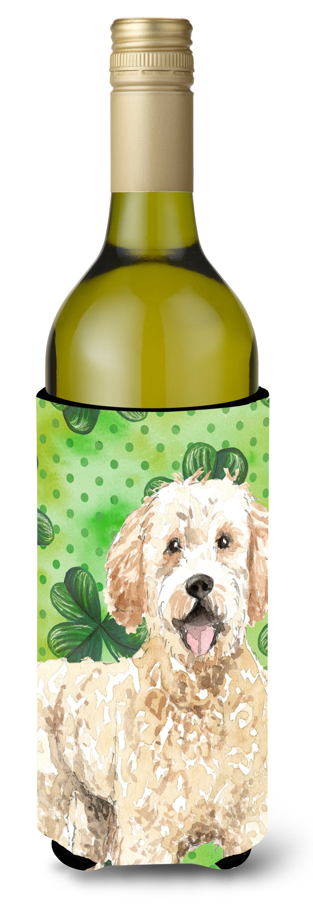 Shamrocks Goldendoodle Wine Bottle Beverge Insulator Hugger CK1805LITERK by Caroline&#39;s Treasures