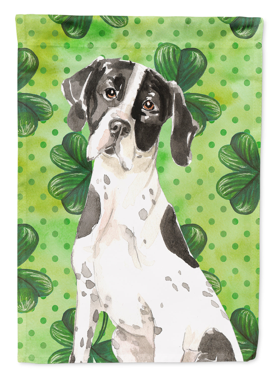 Shamrocks English Pointer Flag Canvas House Size CK1806CHF  the-store.com.