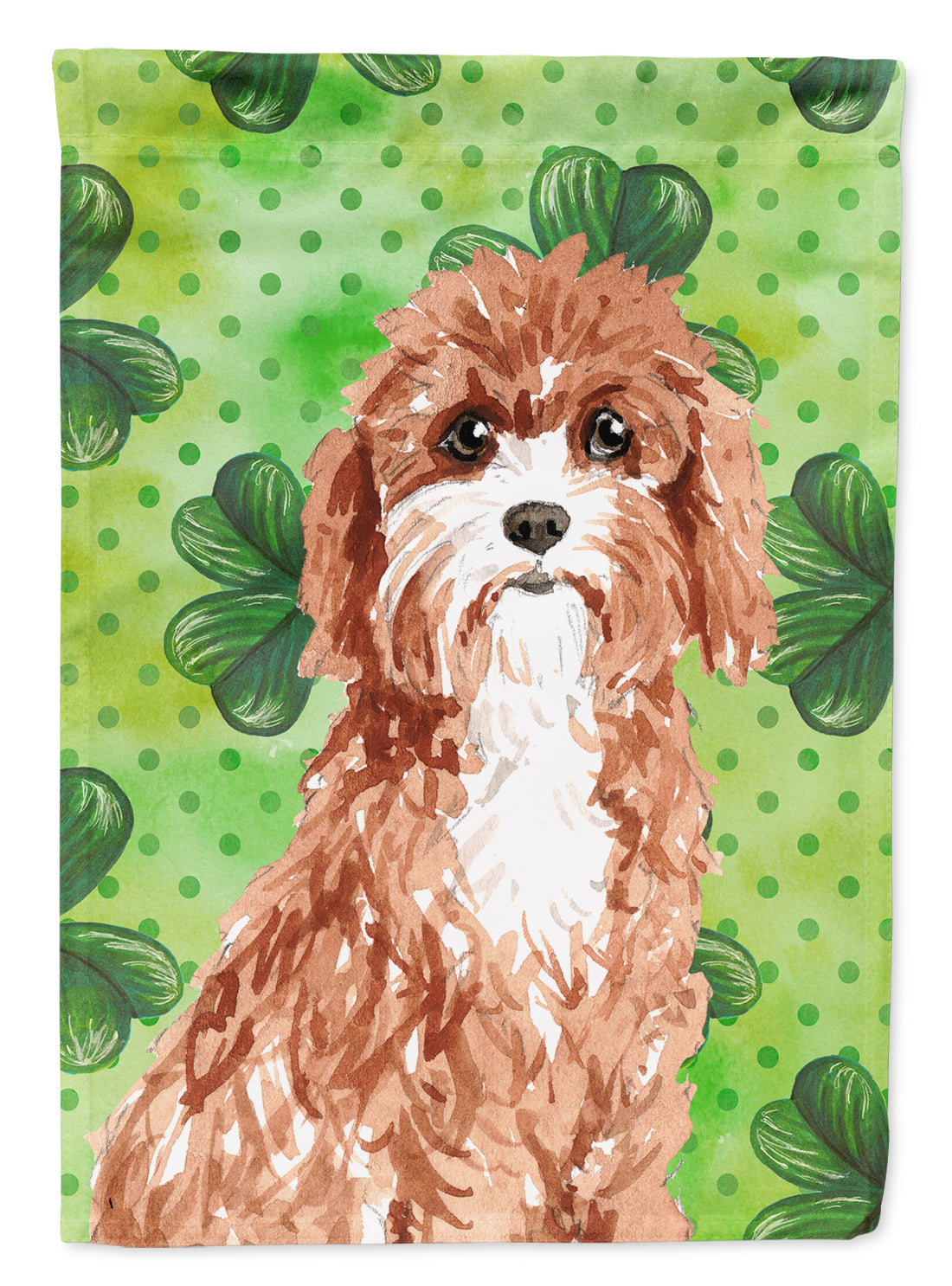 Shamrocks Cavapoo Flag Canvas House Size CK1807CHF  the-store.com.