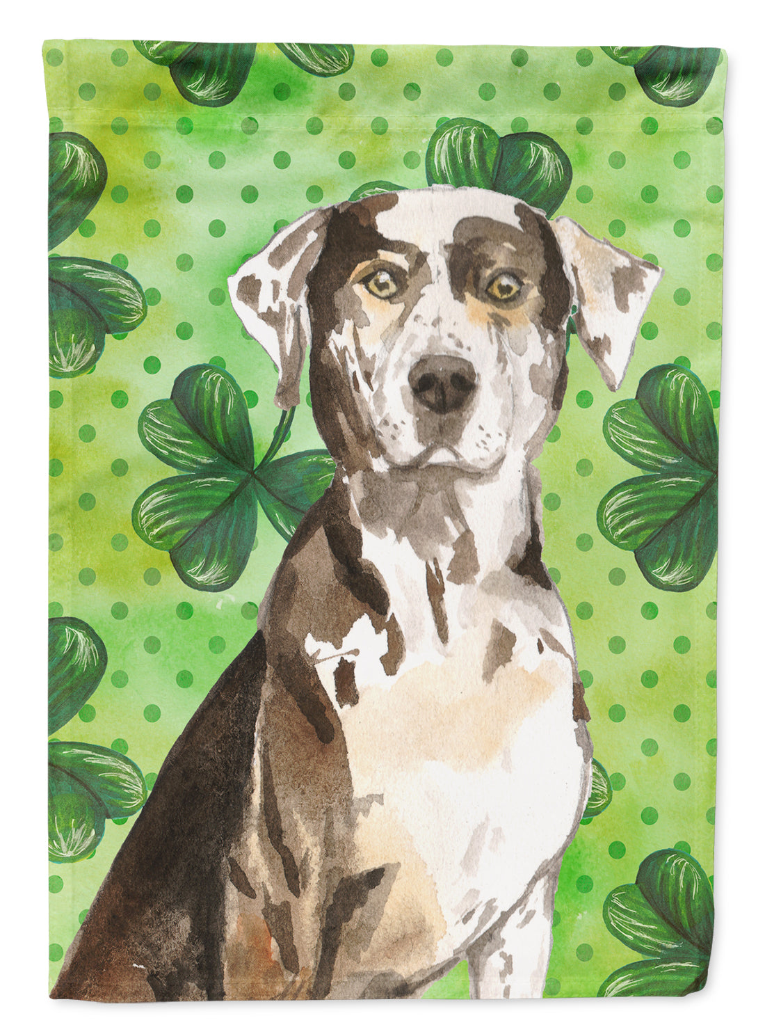 Shamrocks Catahoula Leopard Dog Flag Canvas House Size CK1808CHF  the-store.com.