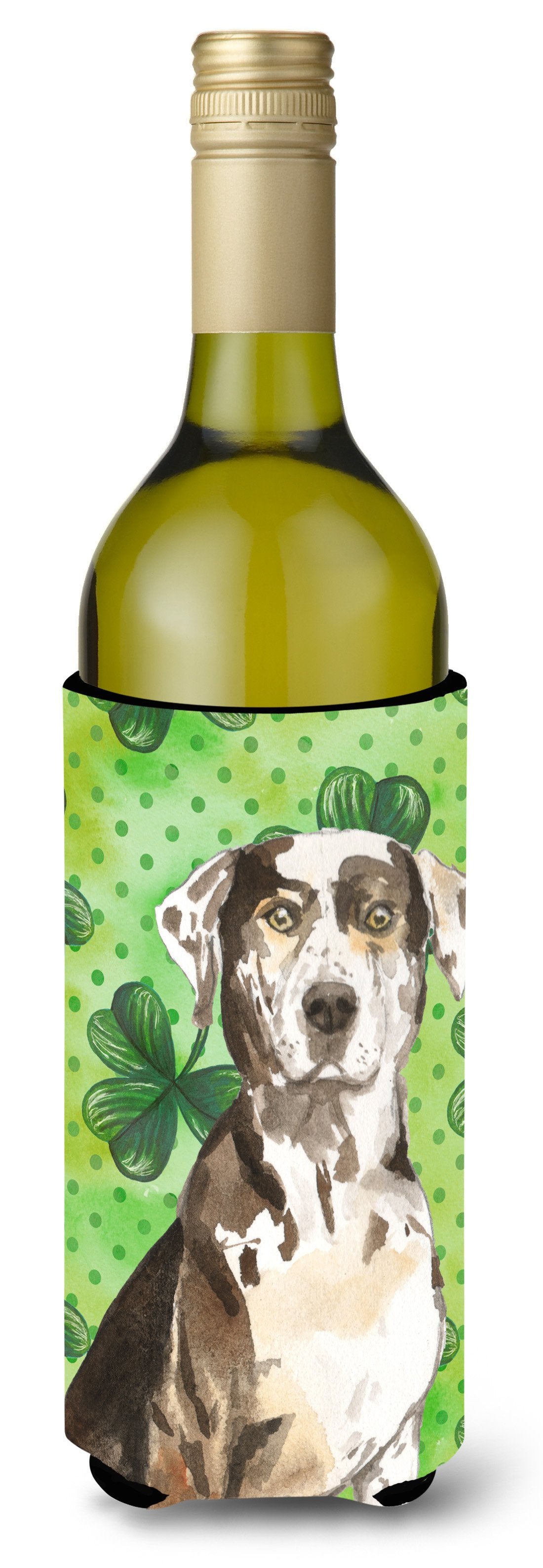 Shamrocks Catahoula Leopard Dog Wine Bottle Beverge Insulator Hugger CK1808LITERK by Caroline's Treasures