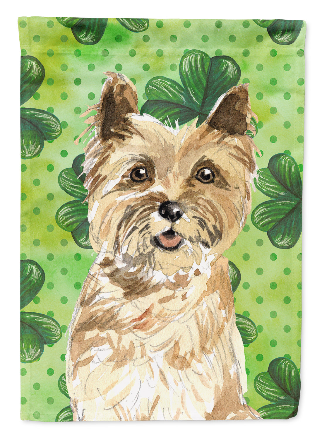 Shamrocks Cairn Terrier Flag Canvas House Size CK1809CHF  the-store.com.