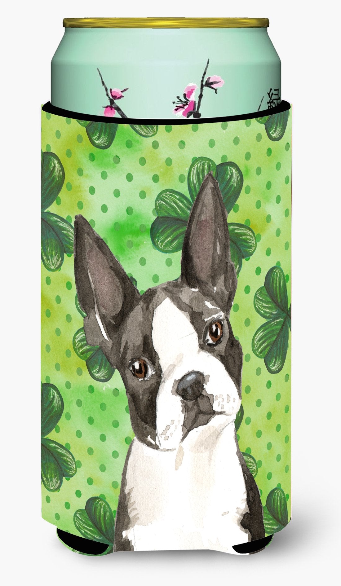 Shamrocks Boston Terrier Tall Boy Beverage Insulator Hugger CK1812TBC by Caroline&#39;s Treasures