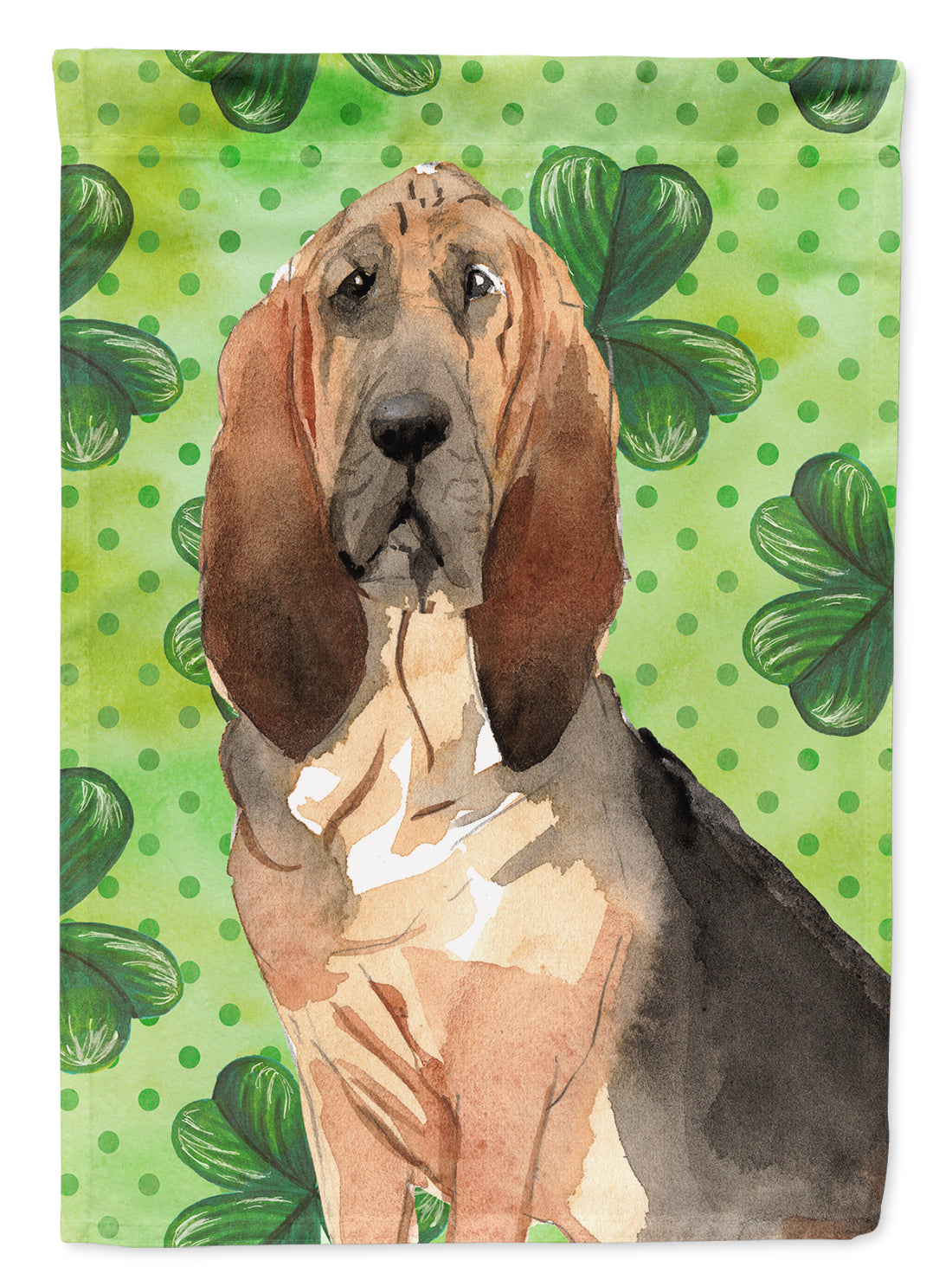 Shamrocks Bloodhound Flag Canvas House Size CK1813CHF  the-store.com.