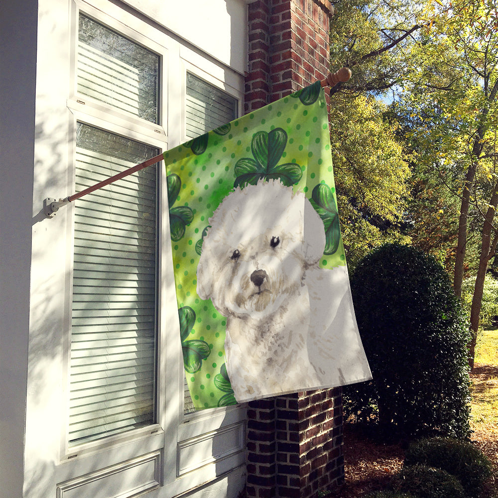 Shamrocks Bichon Frise Flag Canvas House Size CK1814CHF  the-store.com.