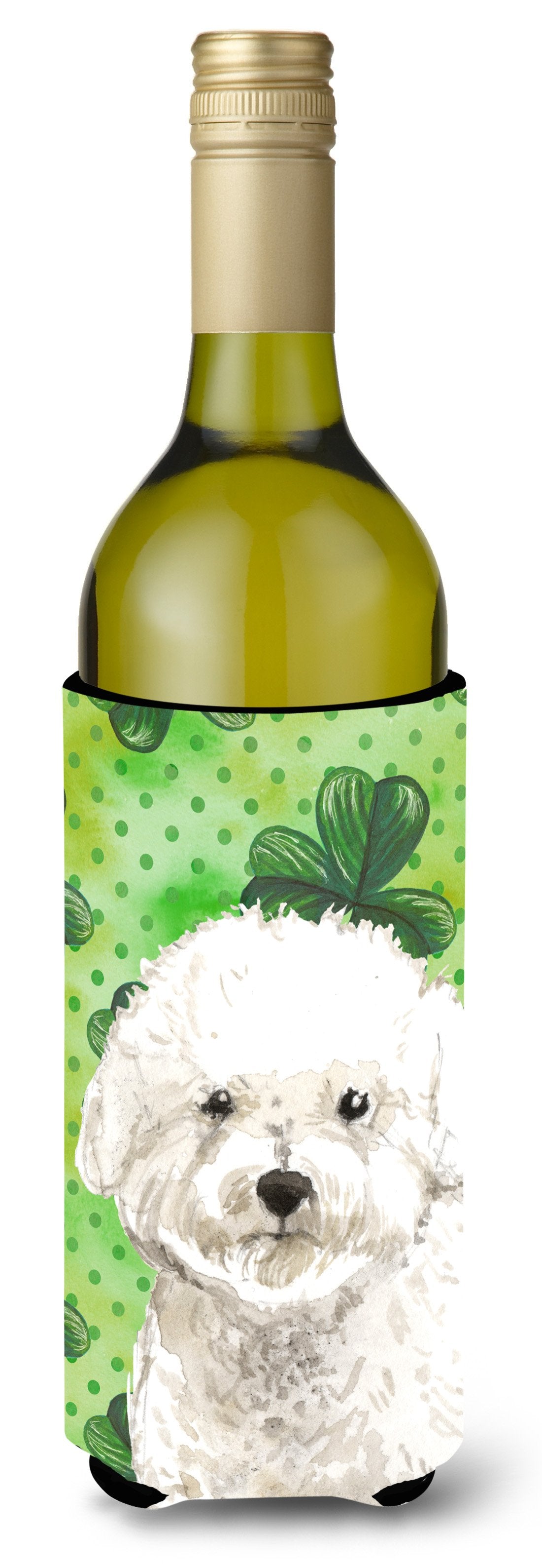 Shamrocks Bichon Frise Wine Bottle Beverge Insulator Hugger CK1814LITERK by Caroline's Treasures