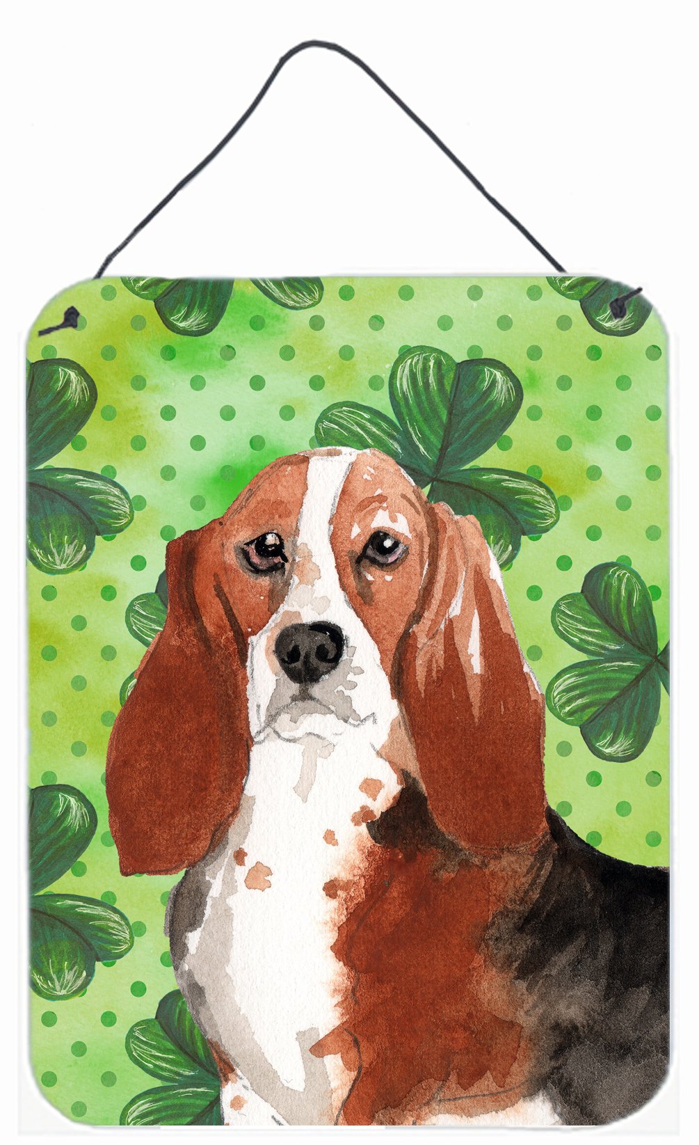 Shamrocks Basset Hound Wall or Door Hanging Prints CK1816DS1216 by Caroline&#39;s Treasures