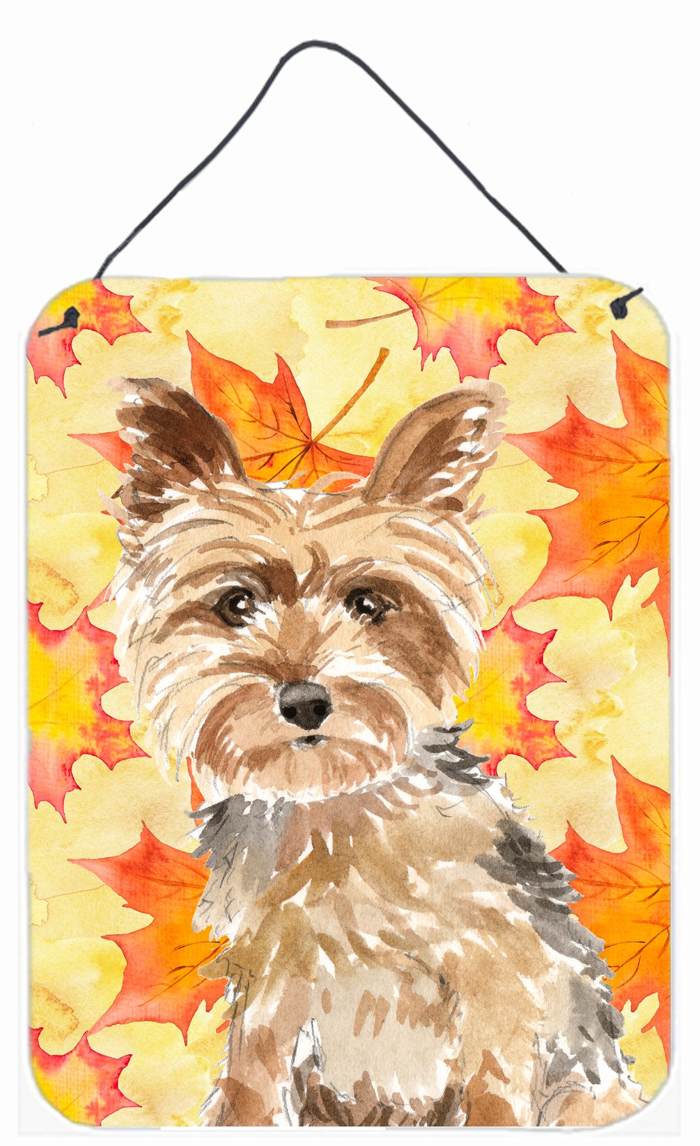 Fall Leaves Yorkie Yorkshire Terrier Wall or Door Hanging Prints CK1817DS1216 by Caroline's Treasures