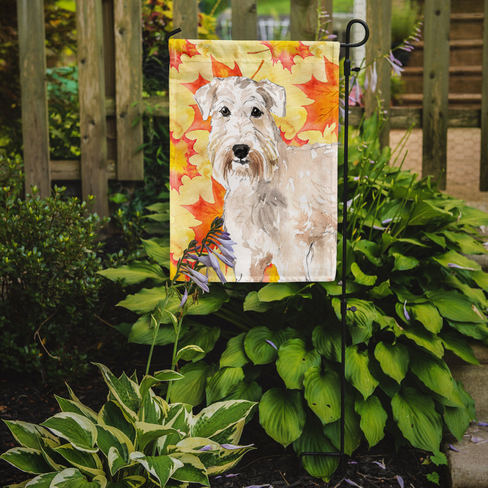 Fall Leaves Wheaten Terrier Flag Garden Size CK1820GF  the-store.com.