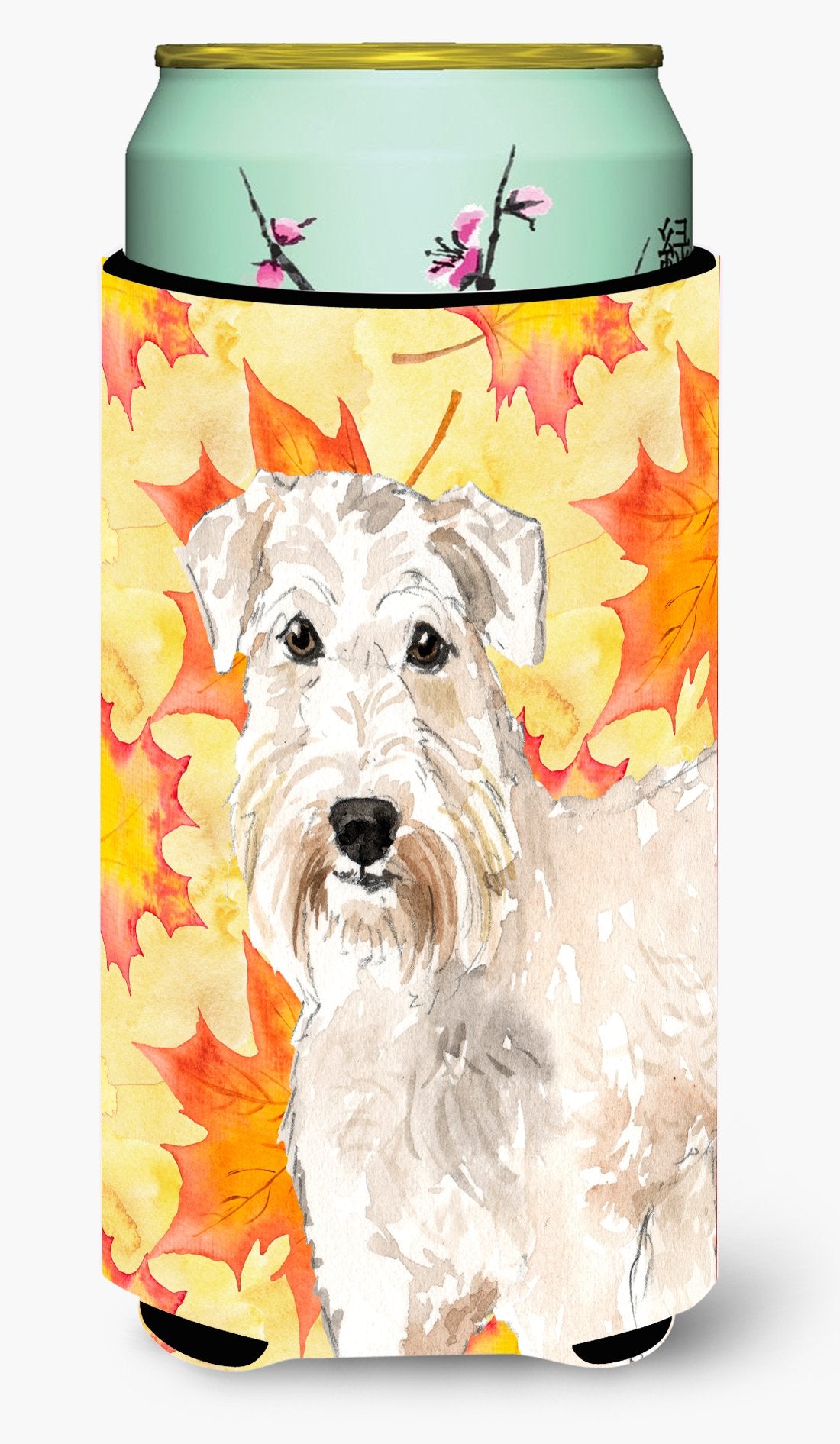 Fall Leaves Wheaten Terrier Tall Boy Beverage Insulator Hugger CK1820TBC by Caroline's Treasures