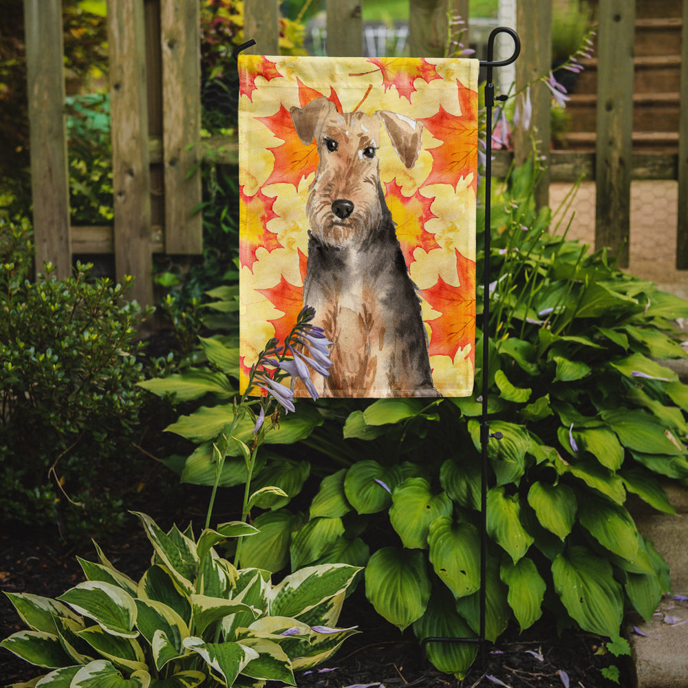 Fall Leaves Welsh Terrier Flag Garden Size CK1821GF  the-store.com.