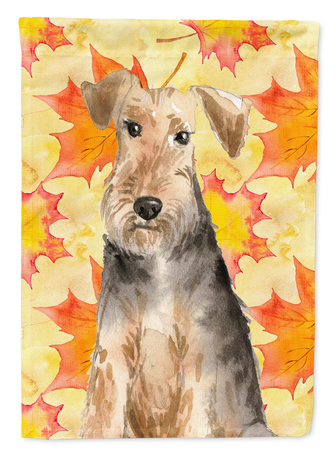 Fall Leaves Welsh Terrier Flag Garden Size CK1821GF  the-store.com.