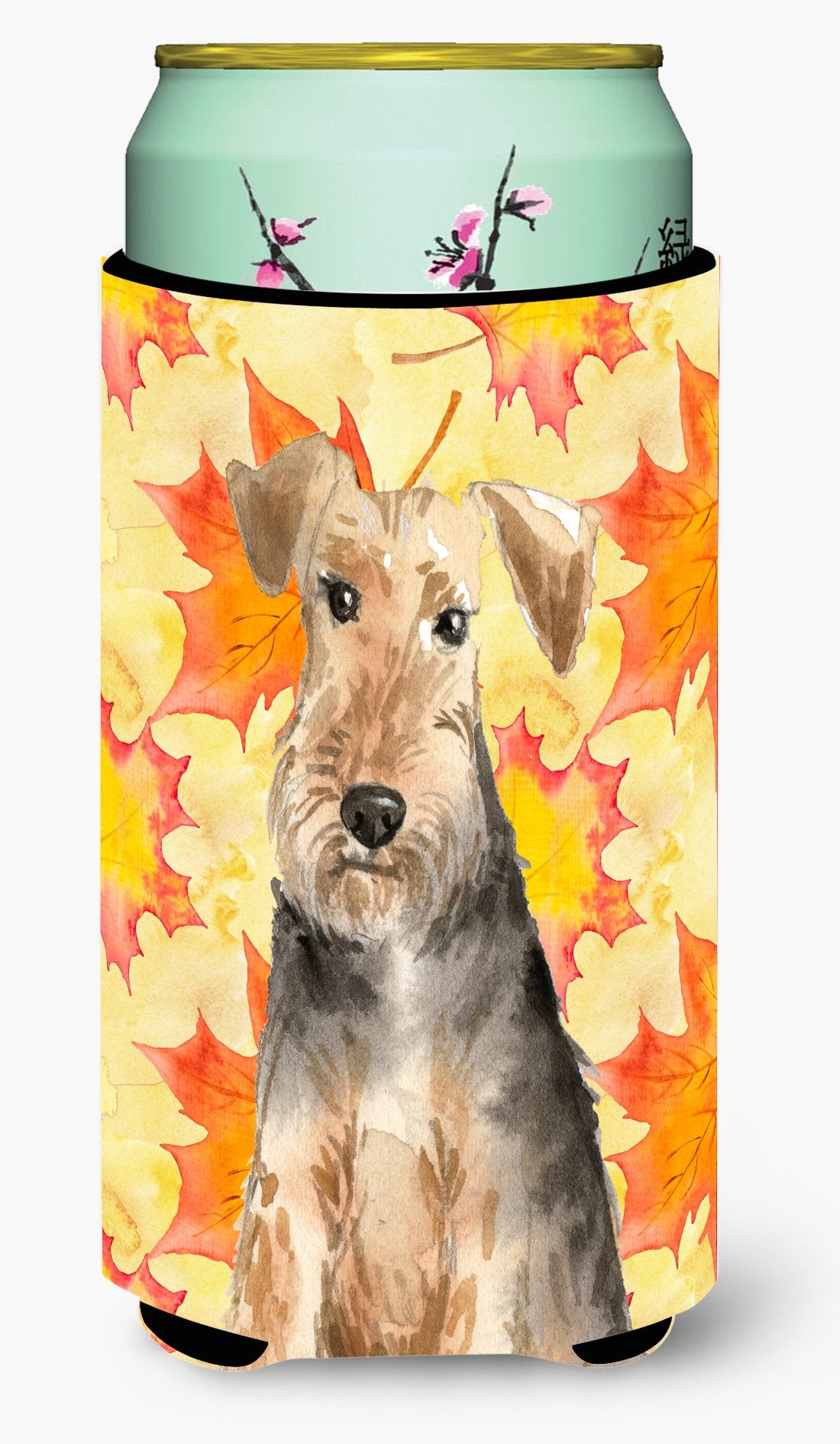 Fall Leaves Welsh Terrier Tall Boy Beverage Insulator Hugger CK1821TBC by Caroline's Treasures