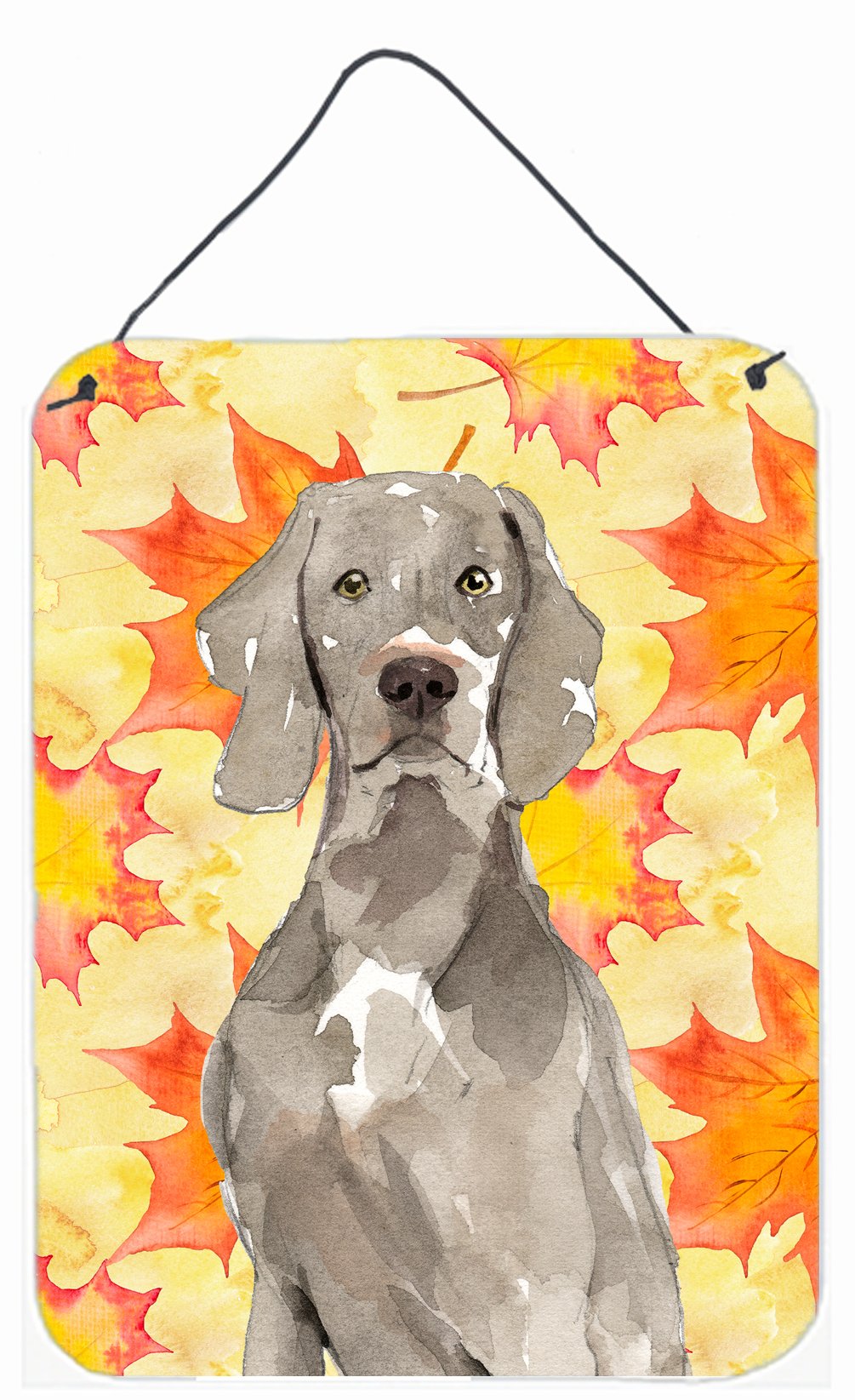 Fall Leaves Weimaraner Wall or Door Hanging Prints CK1822DS1216 by Caroline's Treasures