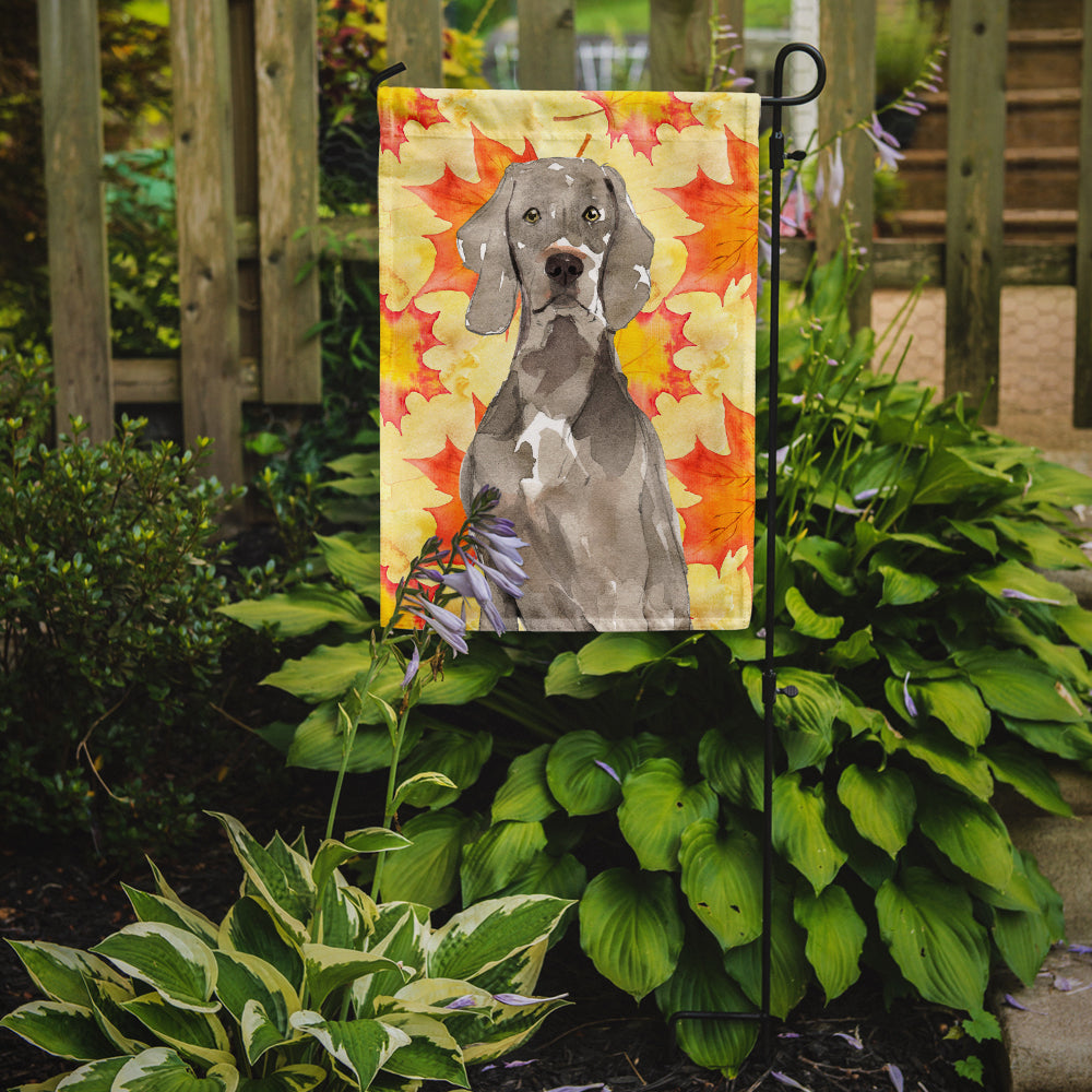 Fall Leaves Weimaraner Flag Garden Size CK1822GF  the-store.com.