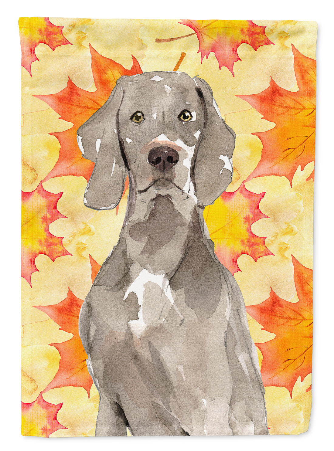 Fall Leaves Weimaraner Flag Garden Size CK1822GF  the-store.com.