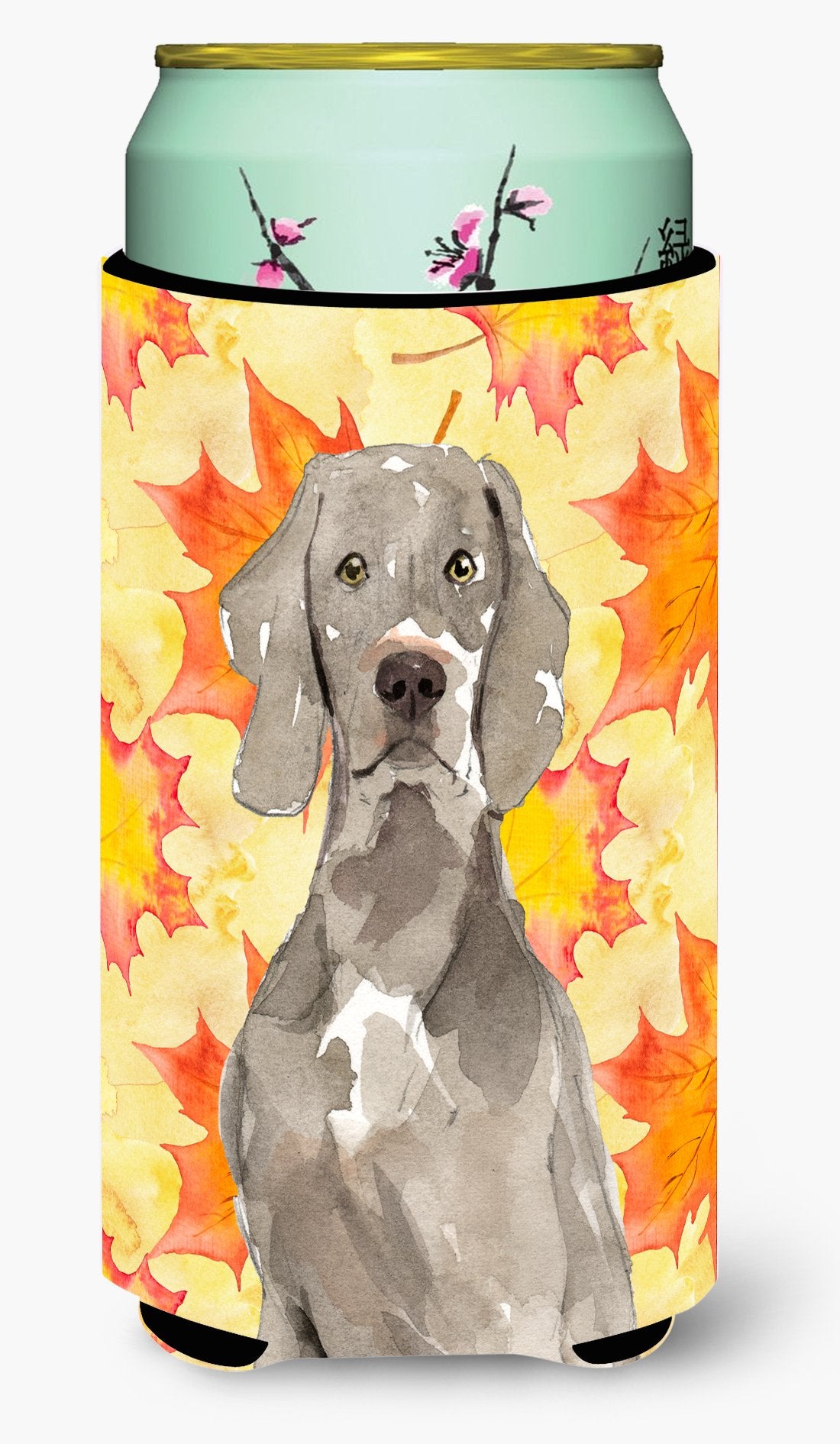 Fall Leaves Weimaraner Tall Boy Beverage Insulator Hugger CK1822TBC by Caroline's Treasures