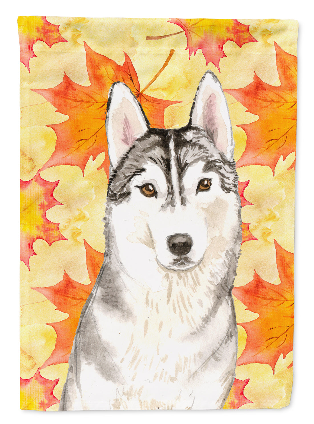 Fall Leaves Siberian Husky Flag Garden Size CK1824GF  the-store.com.