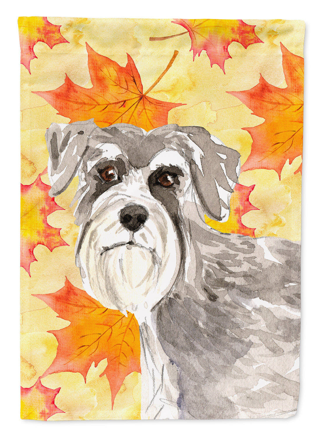 Fall Leaves Schnauzer #1 Flag Garden Size CK1829GF  the-store.com.