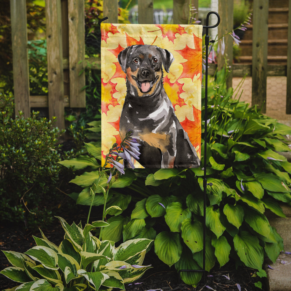 Fall Leaves Rottweiler Flag Garden Size CK1831GF  the-store.com.