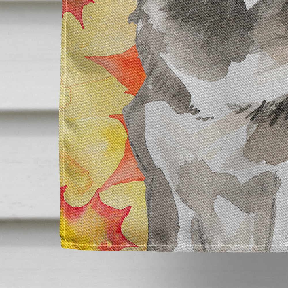 Fall Leaves Alaskan Malamute Flag Canvas House Size CK1835CHF  the-store.com.