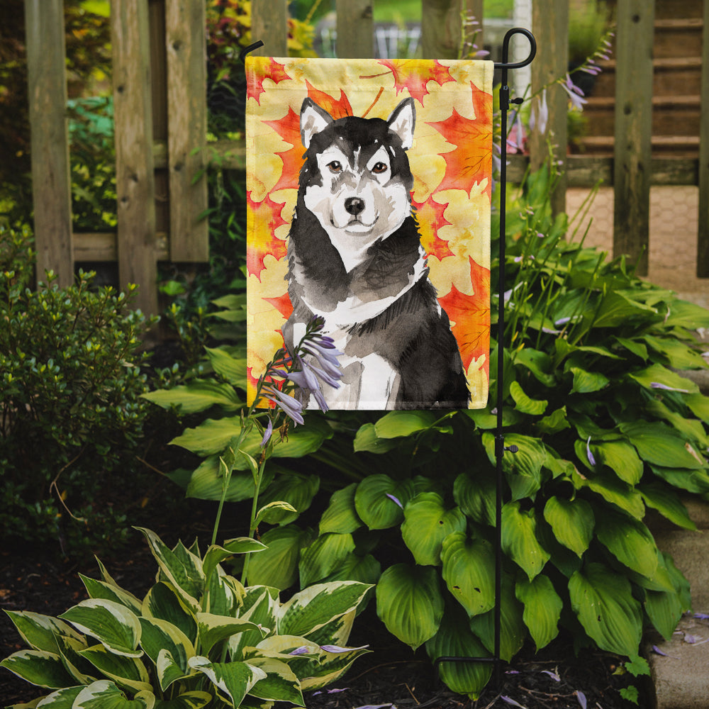 Fall Leaves Alaskan Malamute Flag Garden Size CK1835GF  the-store.com.