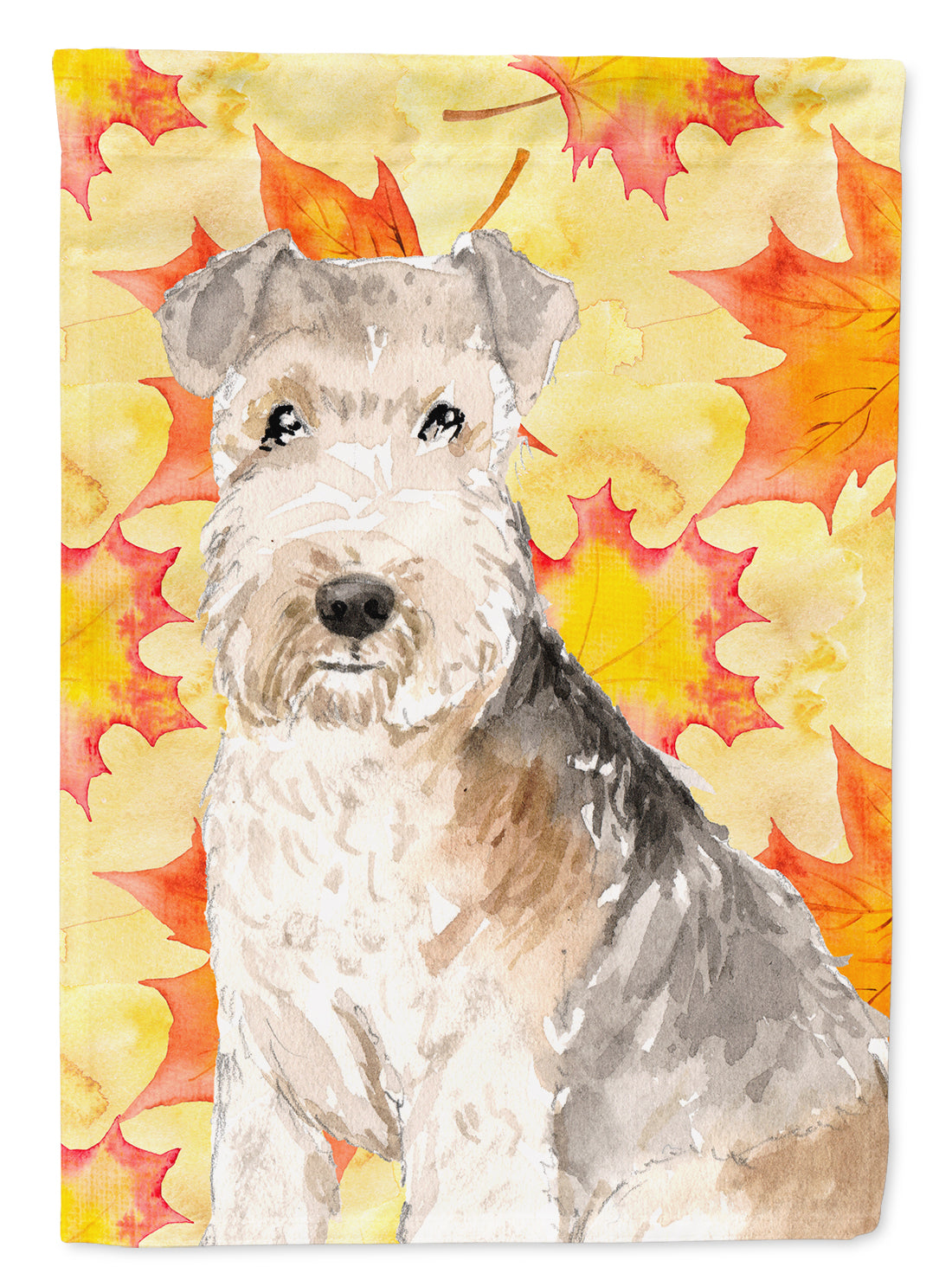 Fall Leaves Lakeland Terrier Flag Garden Size CK1836GF  the-store.com.