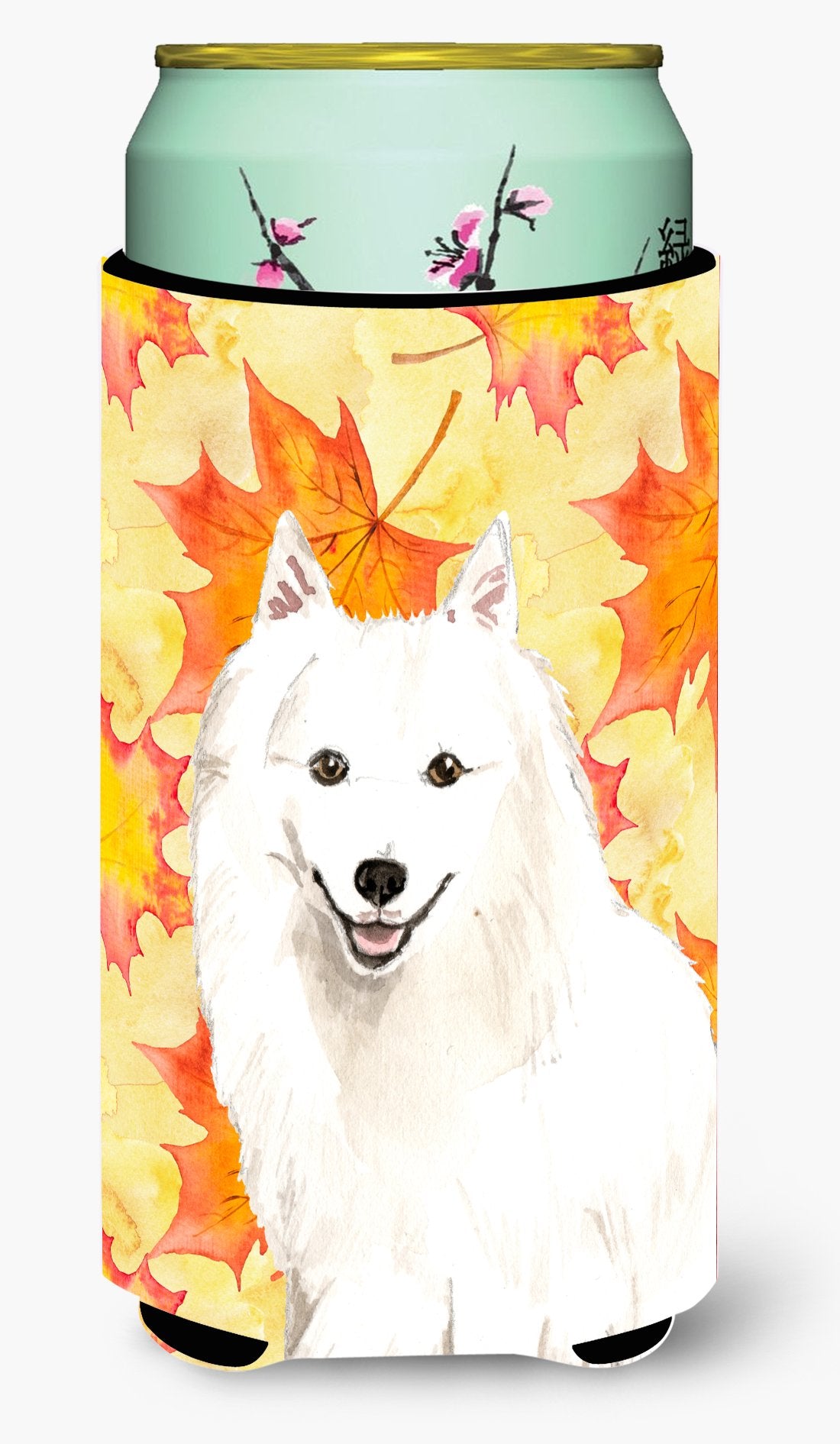 Fall Leaves Japanese Spitz Tall Boy Beverage Insulator Hugger CK1838TBC by Caroline's Treasures