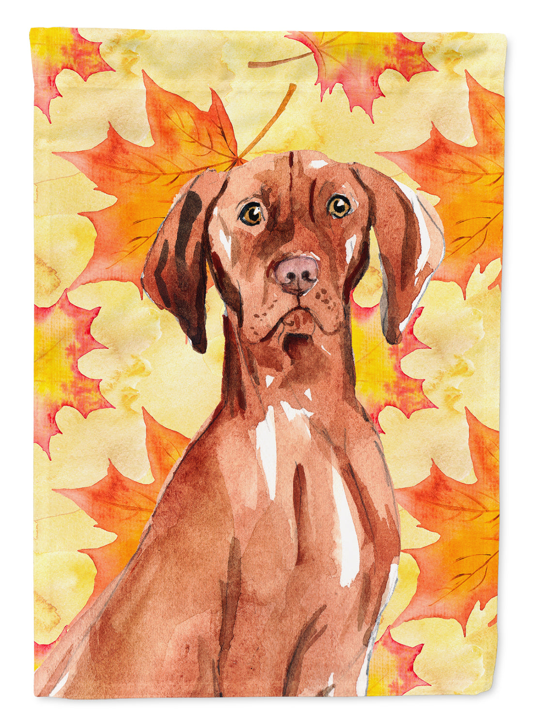 Fall Leaves Vizsla Flag Canvas House Size CK1840CHF  the-store.com.