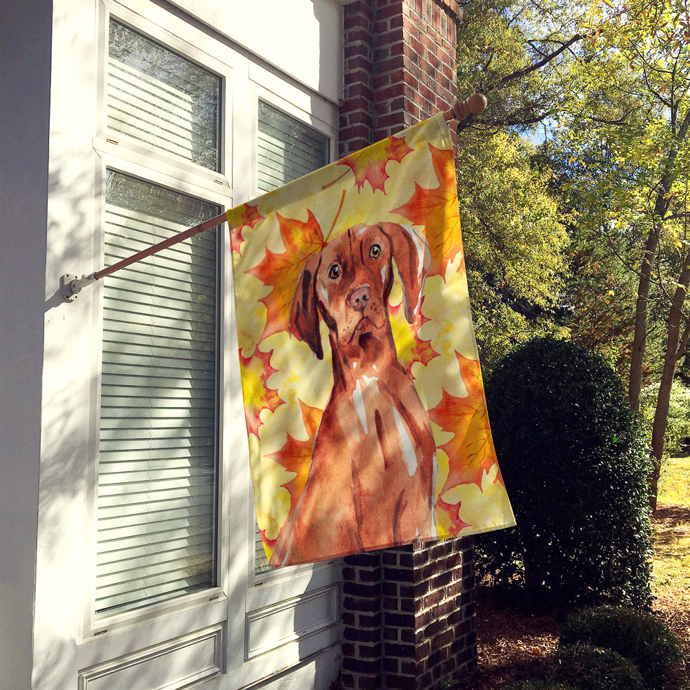 Fall Leaves Vizsla Flag Canvas House Size CK1840CHF  the-store.com.