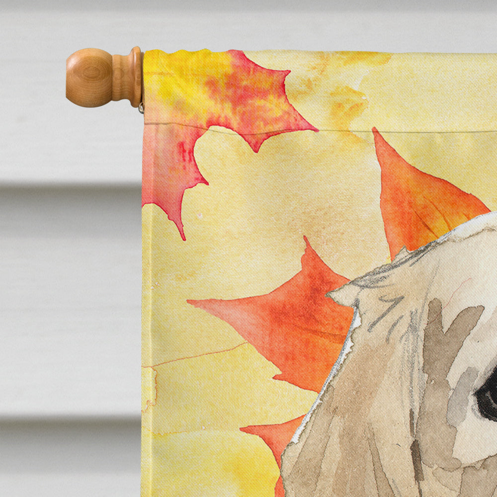 Fall Leaves Golden Retriever Flag Canvas House Size CK1841CHF  the-store.com.