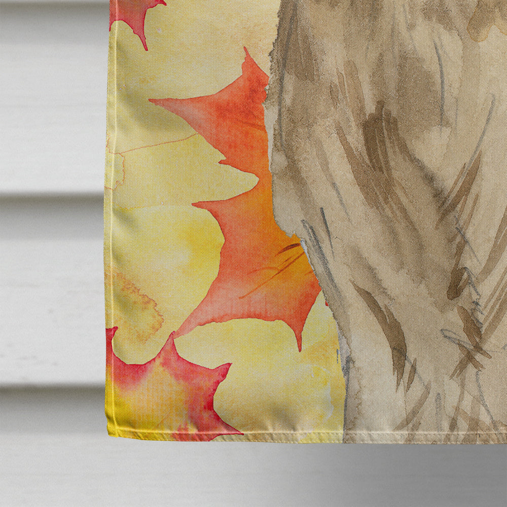 Fall Leaves Golden Retriever Flag Canvas House Size CK1841CHF  the-store.com.