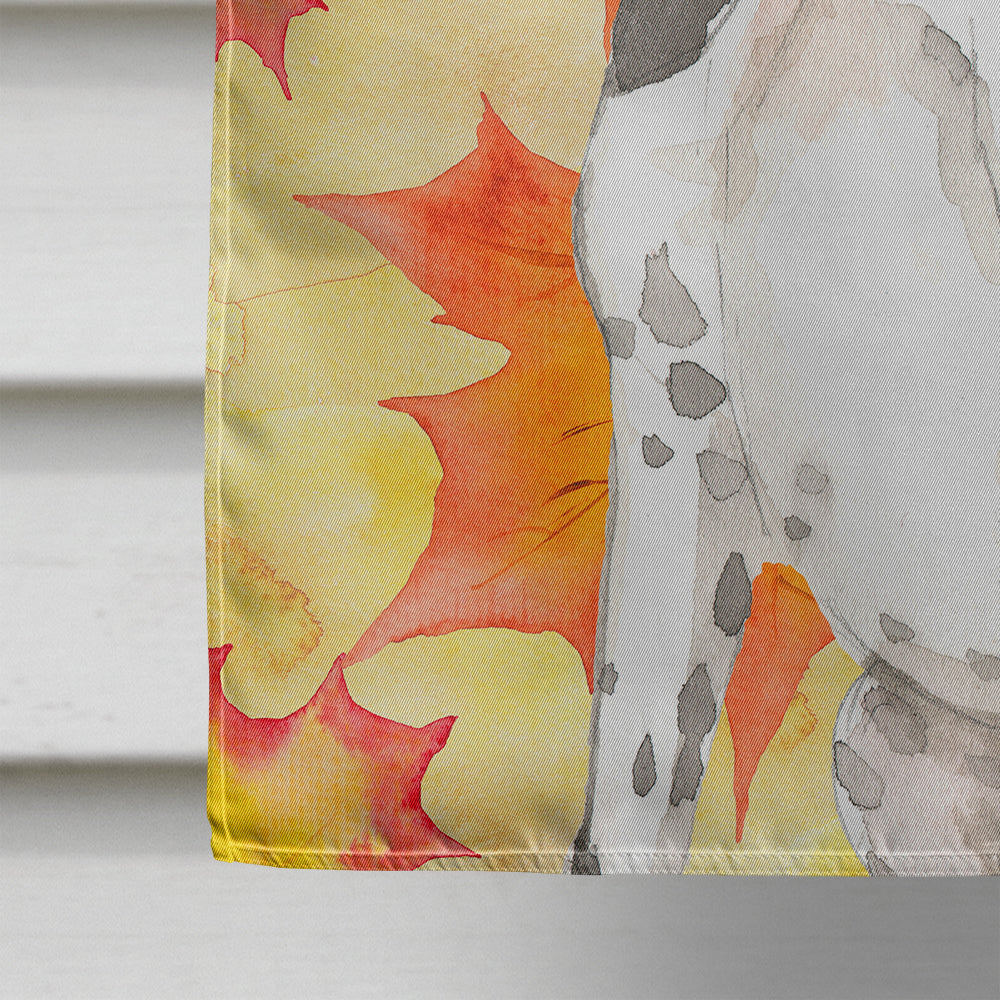 Fall Leaves English Pointer Flag Canvas House Size CK1843CHF  the-store.com.