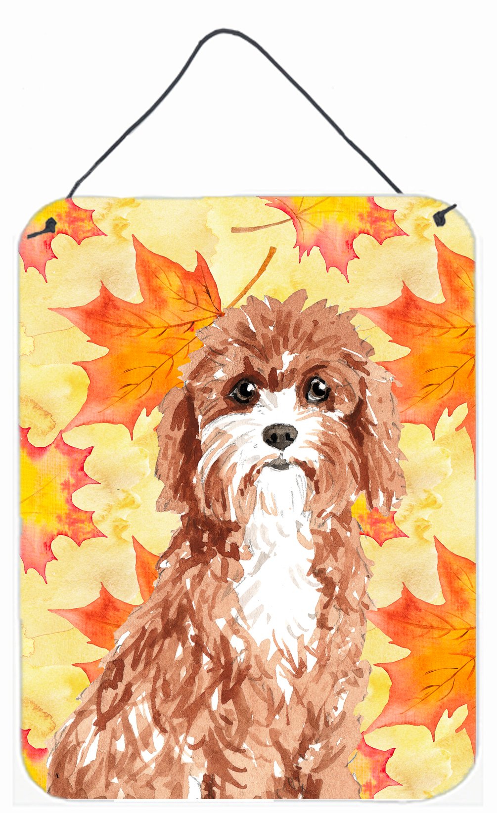 Fall Leaves Cavapoo Wall or Door Hanging Prints CK1844DS1216 by Caroline&#39;s Treasures