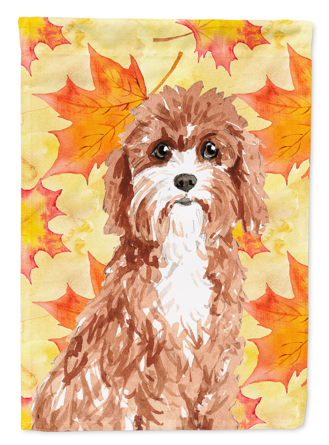 Fall Leaves Cavapoo Flag Garden Size CK1844GF  the-store.com.