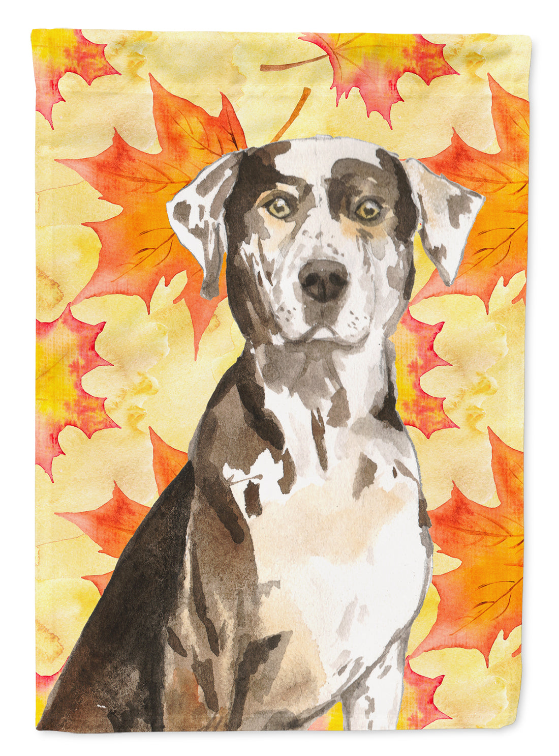 Fall Leaves Catahoula Leopard Dog Flag Garden Size CK1845GF  the-store.com.